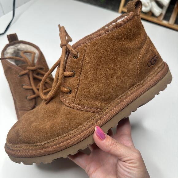 UGG Nuemel Chestnut Lace Up Ankle Boots - Picture 1 of 9